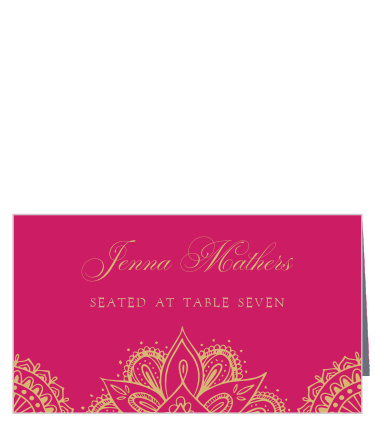 Our Hindu Celebration Place Cards are lush and full of life.