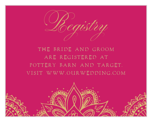 Hindu Celebration Registry Cards
