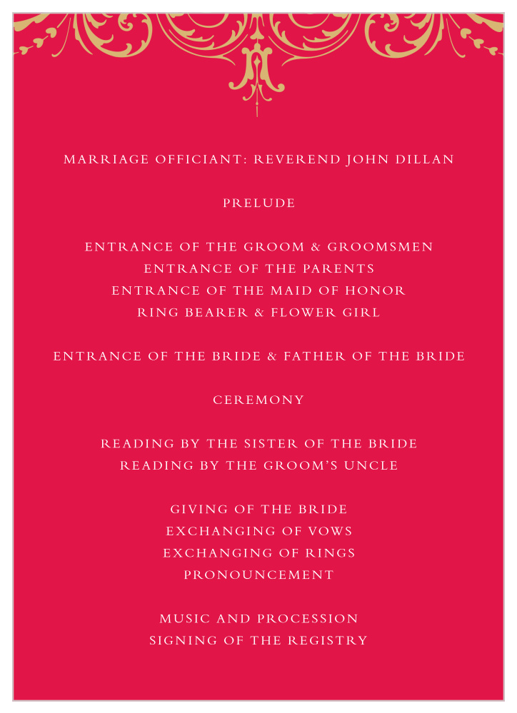 Embellished Love Wedding Programs