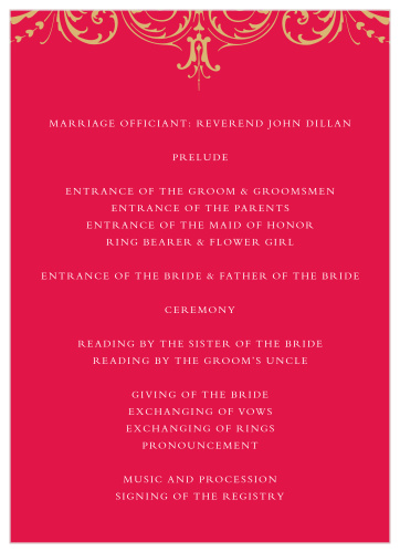 Embellished Love Wedding Programs