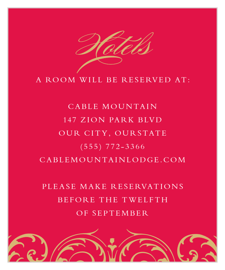 Embellished Love Accommodation Cards
