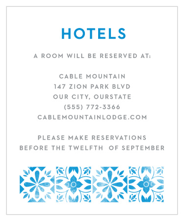 Mexican Tiles Accommodation Cards