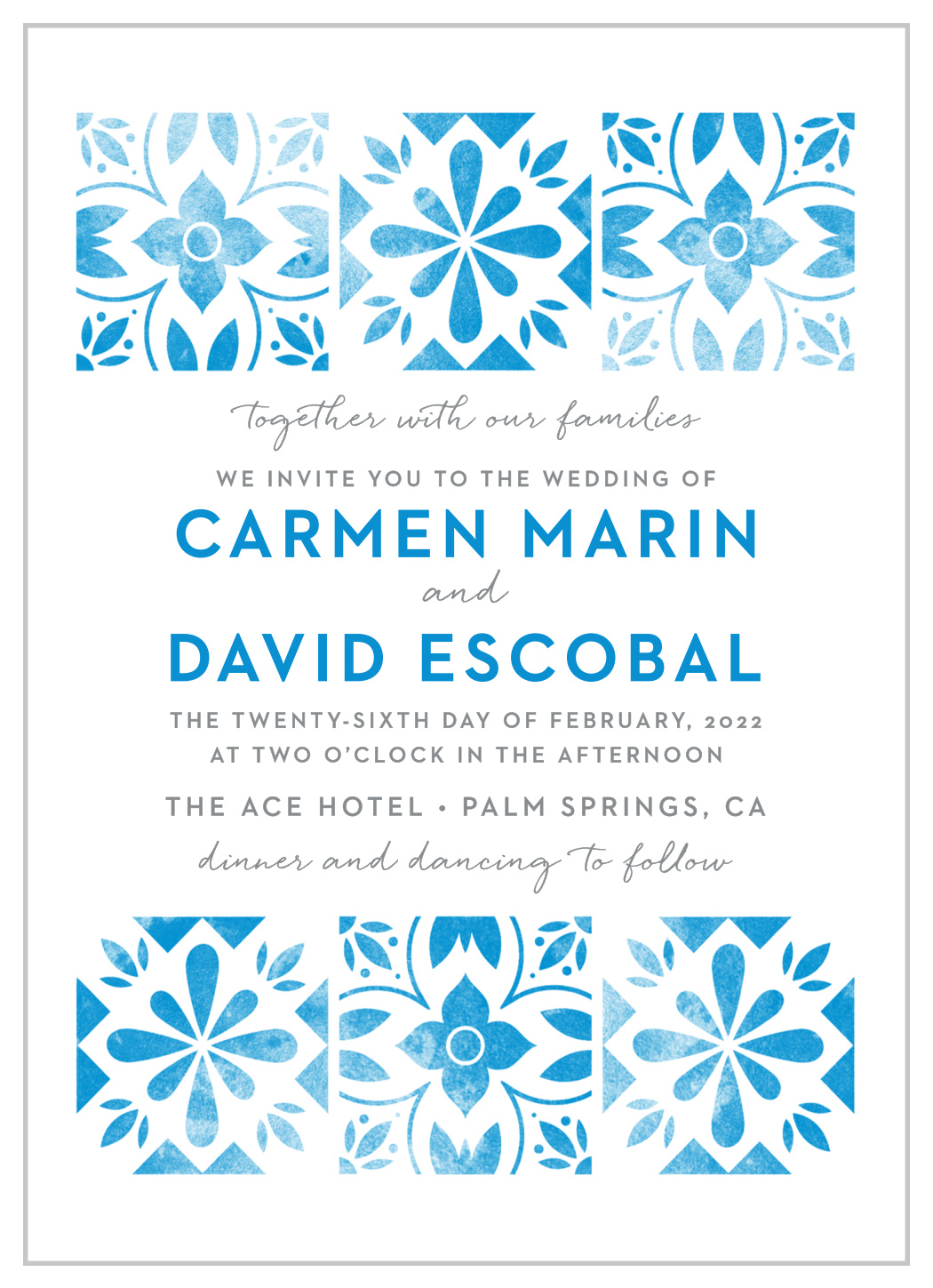 Mexican Tiles Wedding Invitations