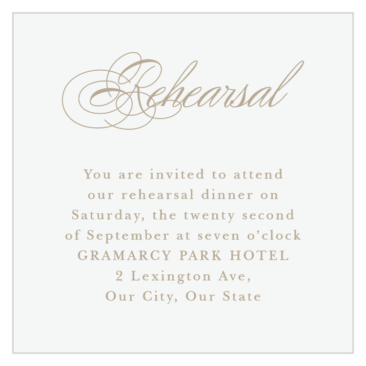 Old Fashioned Charm Rehearsal Cards