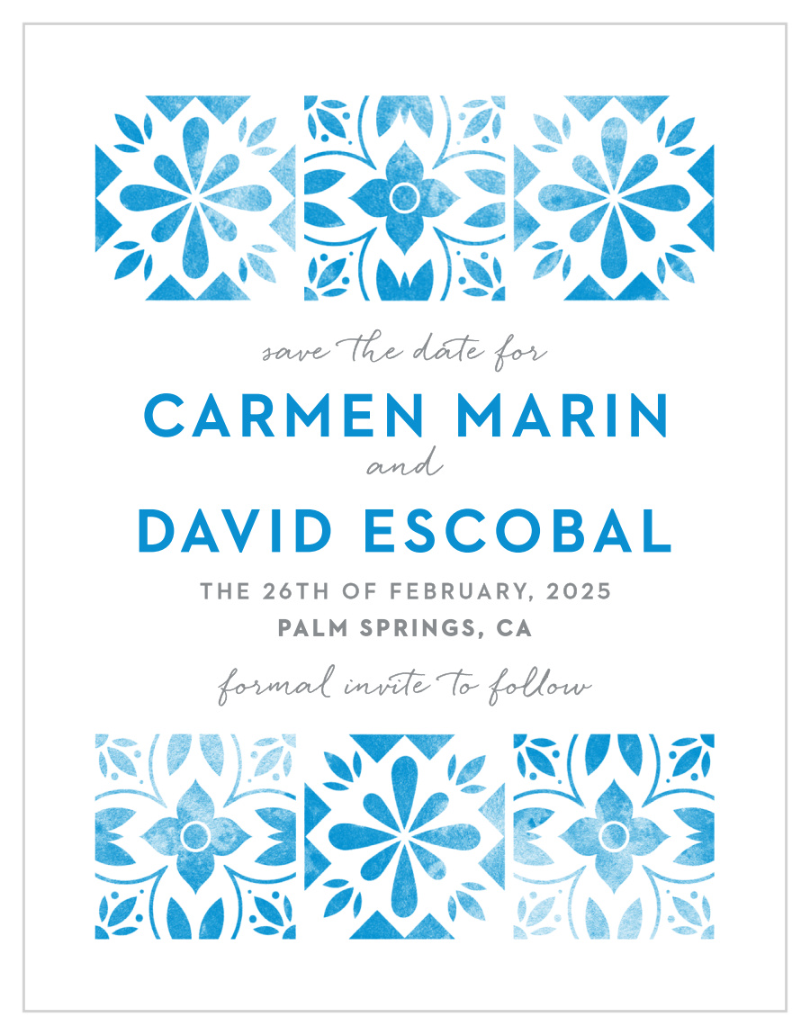 Mexican Tiles Save the Date Cards