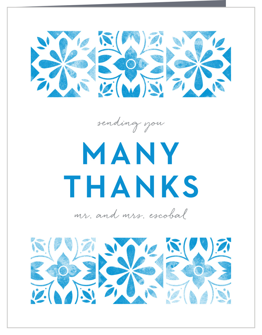 Mexican Tiles Wedding Thank You Cards