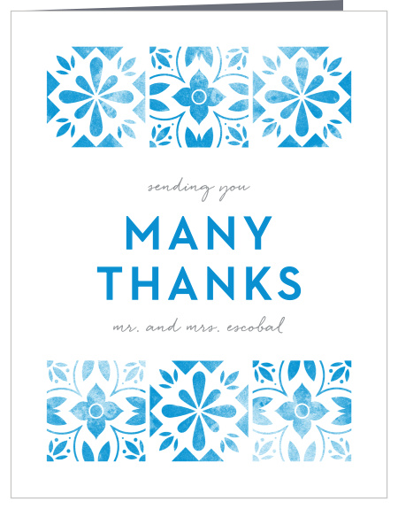 Mexican Tiles Wedding Thank You Cards