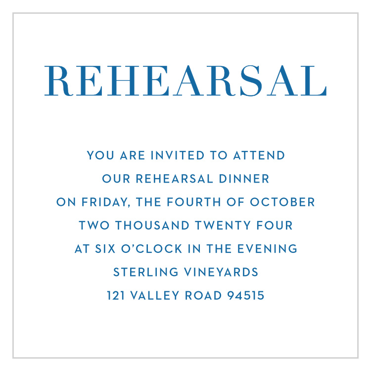 Beach Blanket Rehearsal Cards