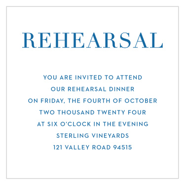 Beach Blanket Rehearsal Cards