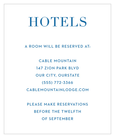 Beach Blanket Accommodation Cards