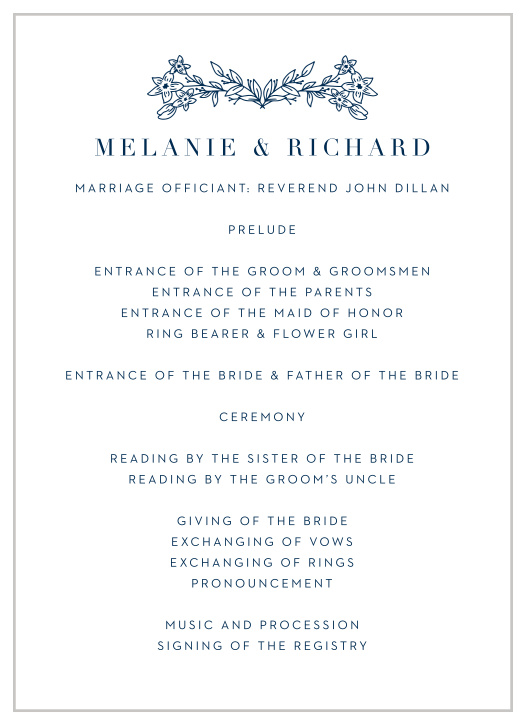 Floral Heart Wedding Programs