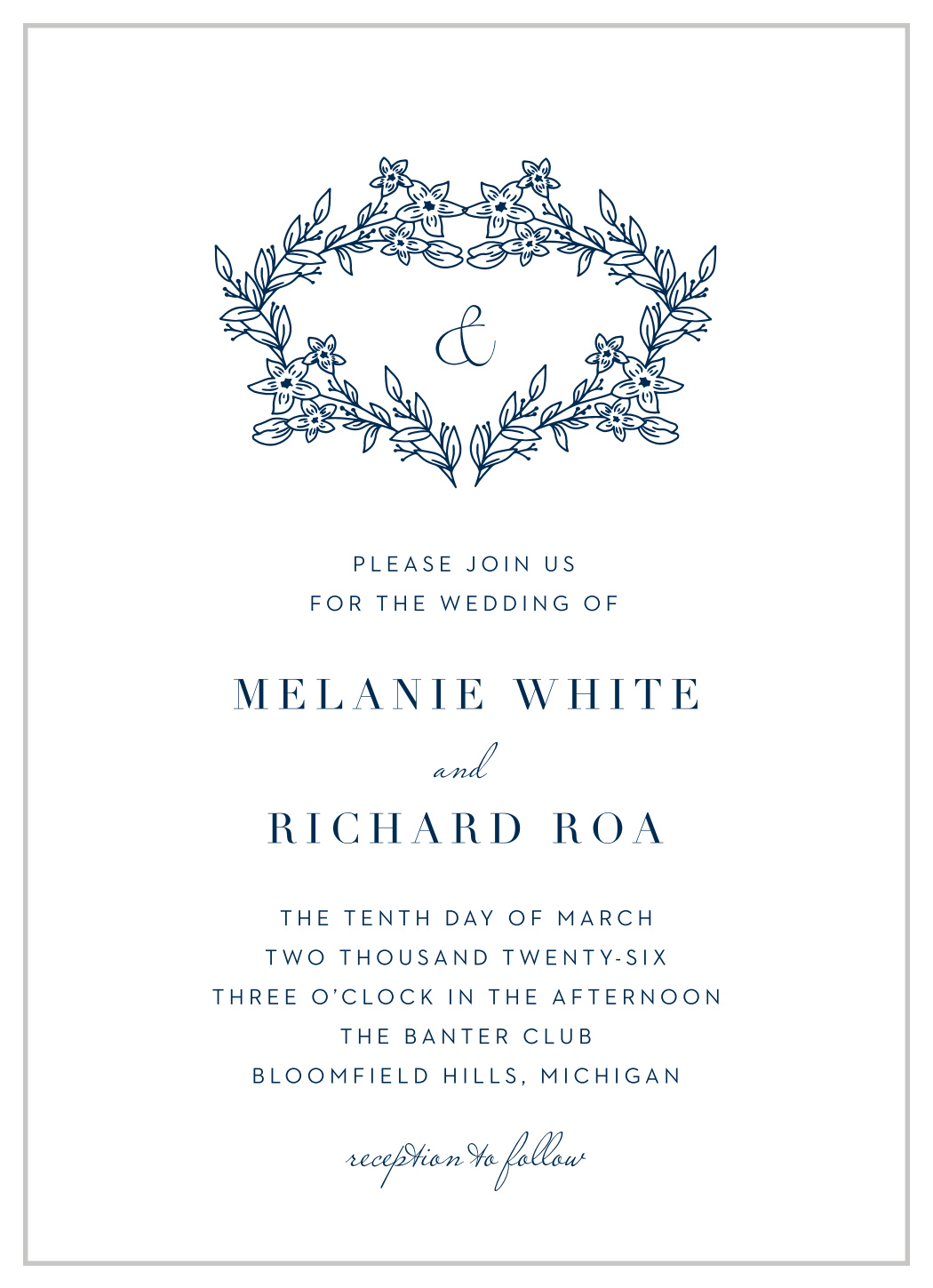 Floral Heart Wedding Invitations