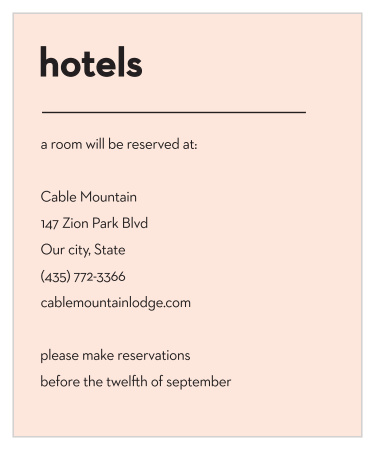 Minimal Type Accommodation Cards