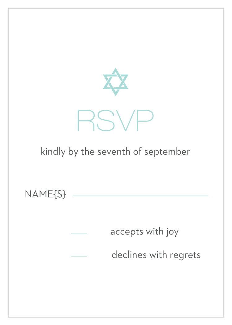 Centered Bar Mitzvah Response Cards