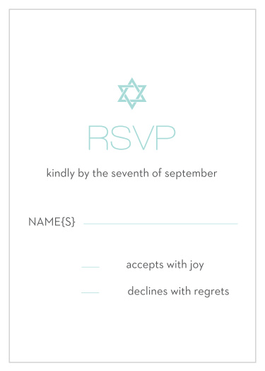Centered Bar Mitzvah Response Cards