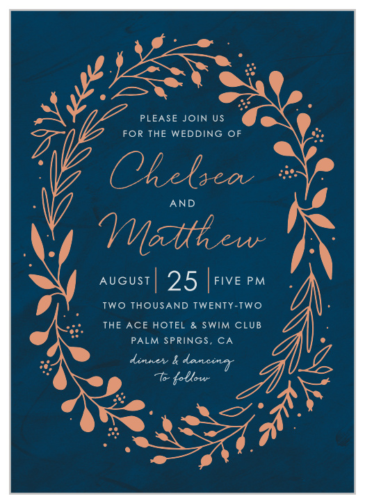 Encircle your wedding details with the bright foil of floral illustrations on our Once Upon a Time Wedding Invitations.