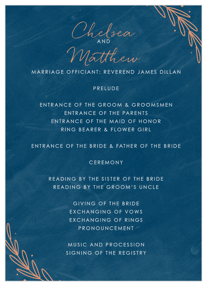 Once Upon a Time Wedding Programs