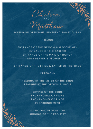 Once Upon a Time Wedding Programs