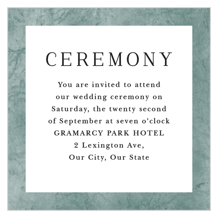 Formal Ticket Ceremony Cards