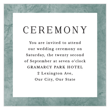 Formal Ticket Ceremony Cards