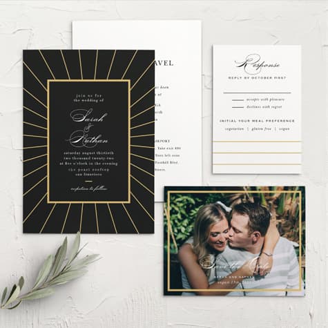 Starburst Frame Wedding Invitations