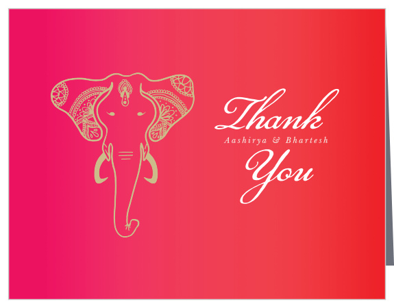 India Ombre Wedding Thank You Cards