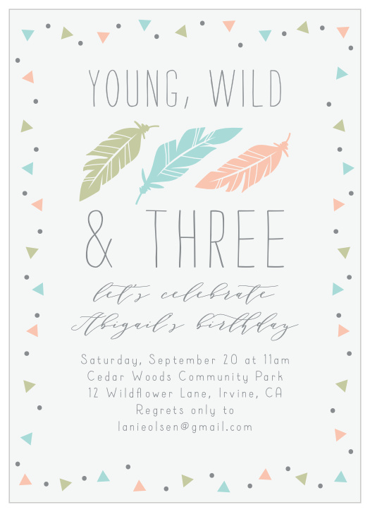 Three going on thirty! Celebrate your three-year-old's birthday with this phenomenally fun invitation!