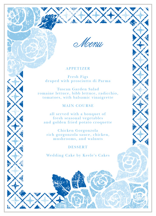 Mexican Flowers Wedding Menus