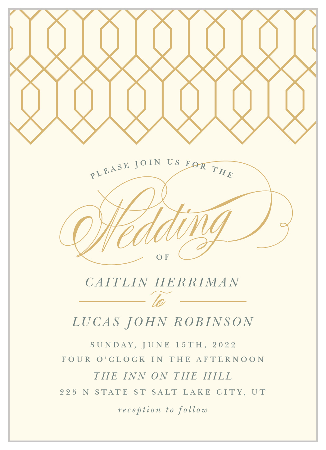 Deco Diamonds Wedding Invitations