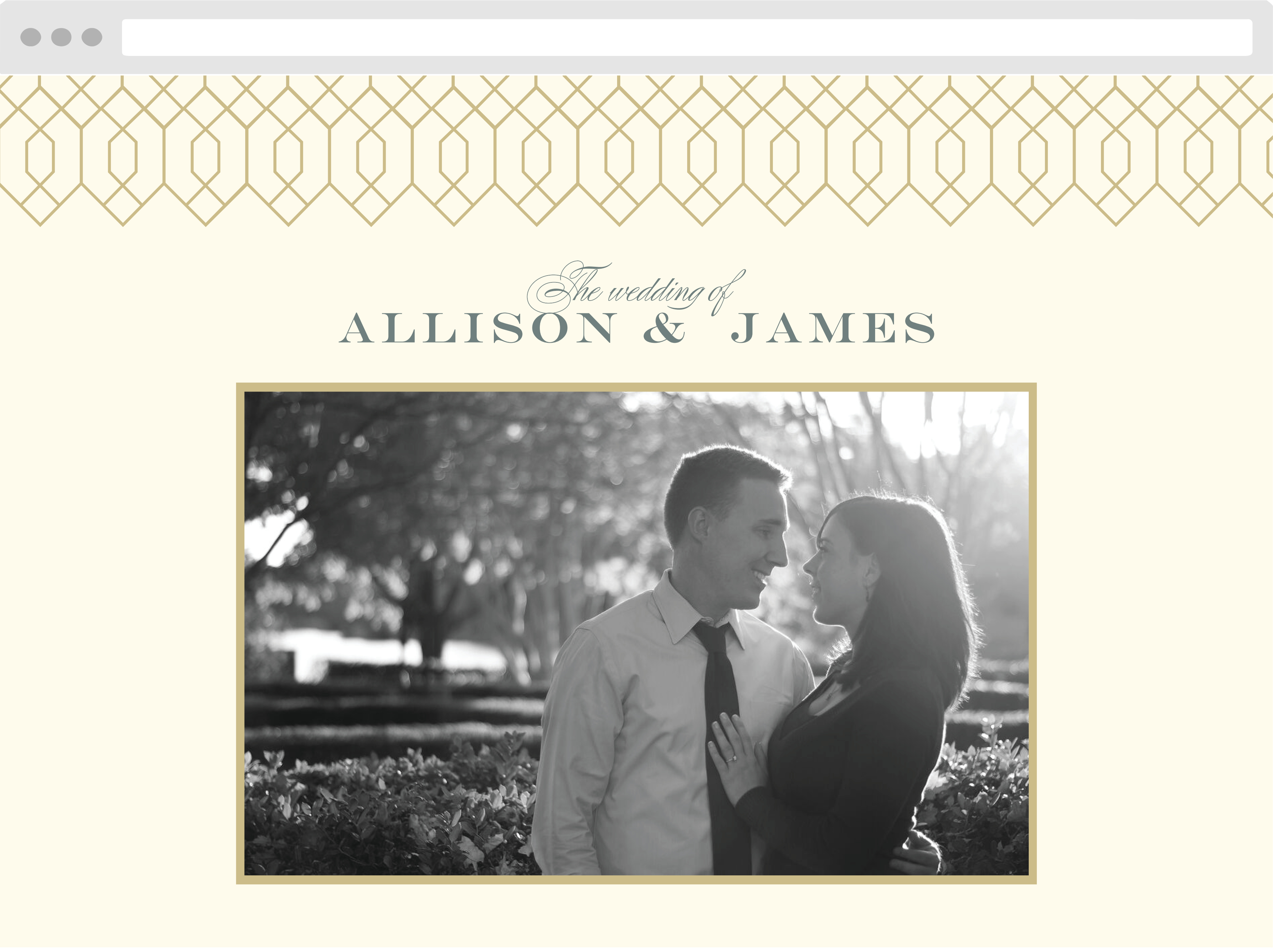Deco Diamonds Wedding Website