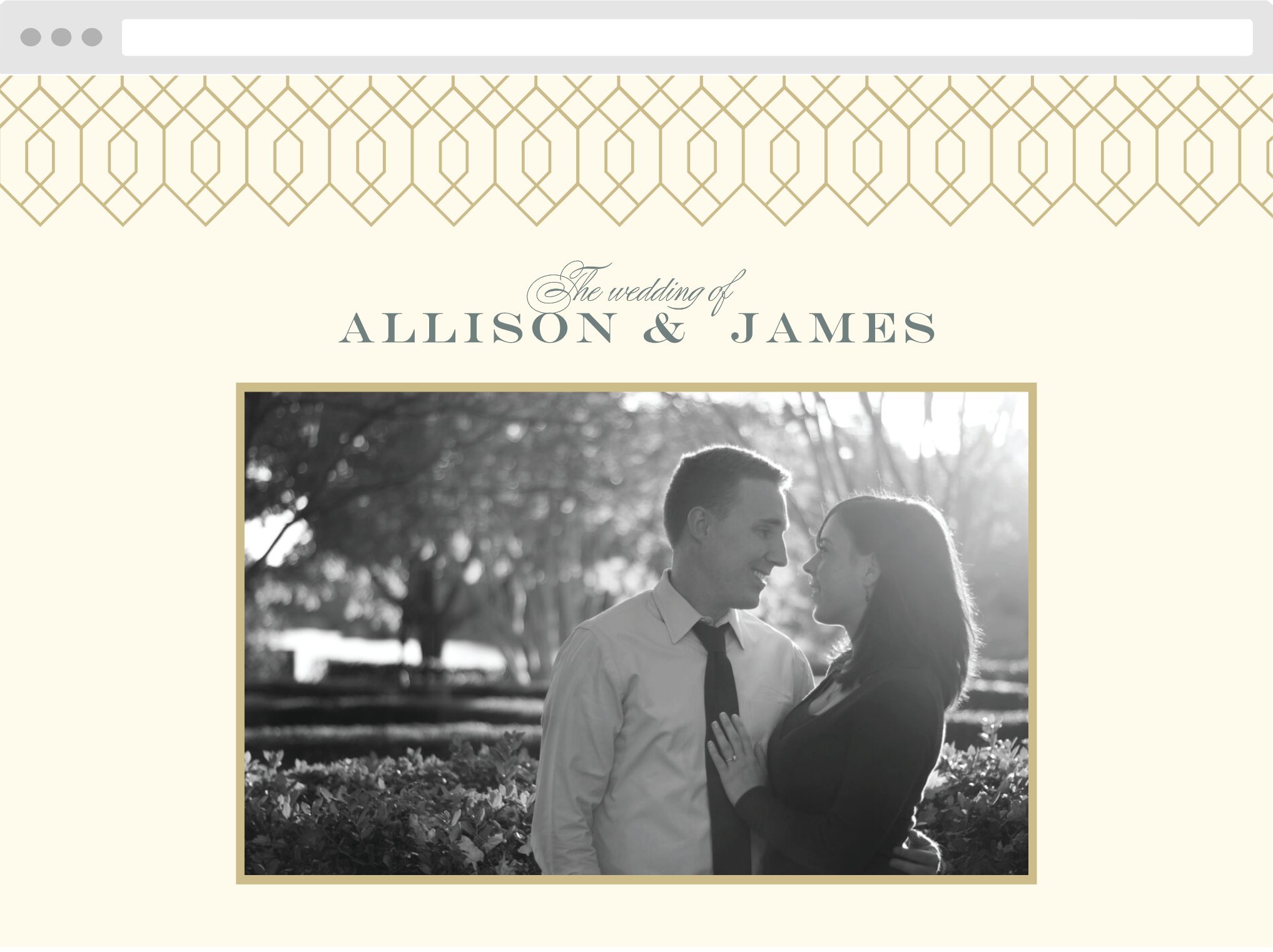 Deco Diamonds Wedding Website
