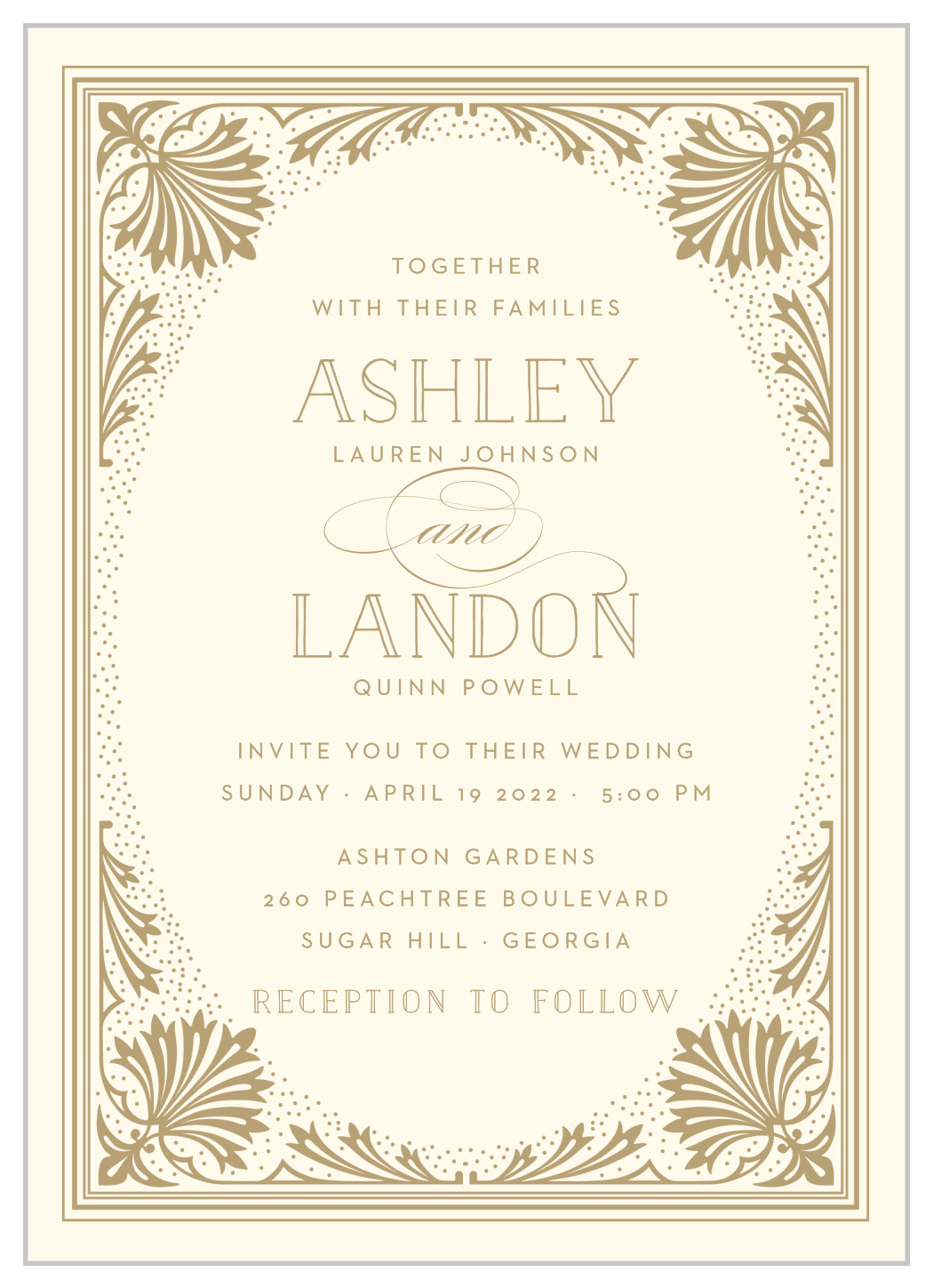 Filigree Frame Wedding Invitations