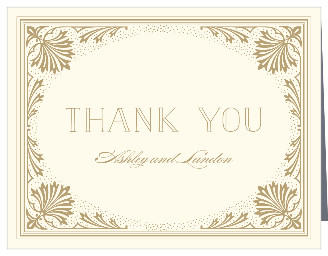 Filigree Frame Wedding Thank You Cards