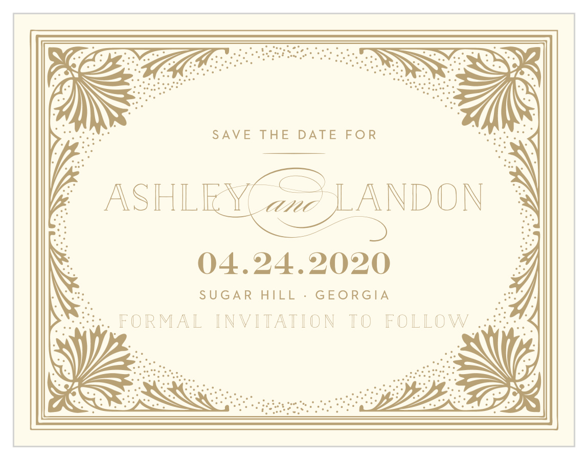 Filigree Frame Save the Date Cards