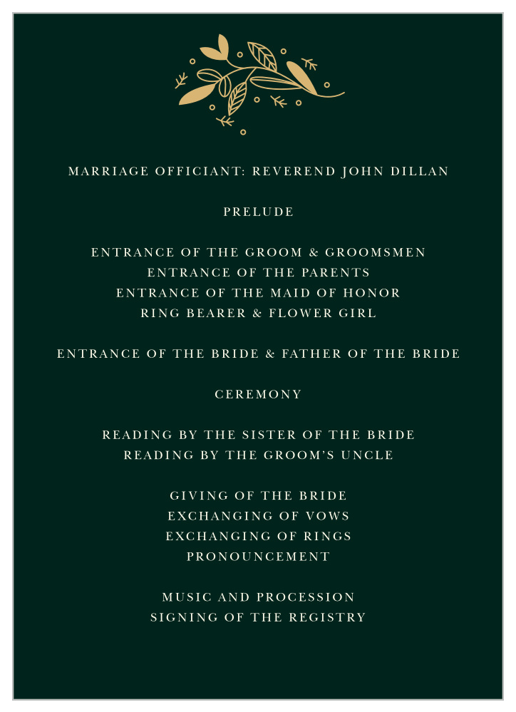 Autumn Forest Wedding Programs