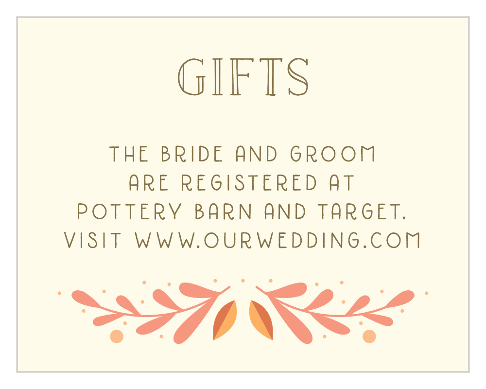 Rustic Fall Registry Cards