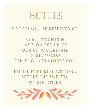 Rustic Fall Accommodation Cards