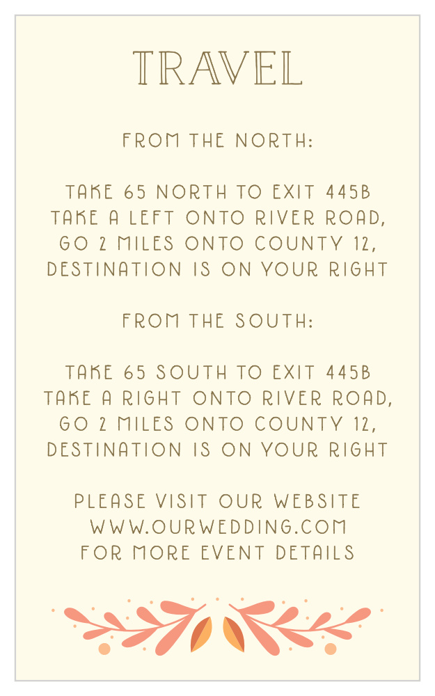 Rustic Fall Direction Cards