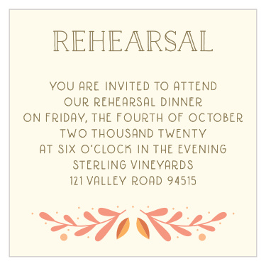 Rustic Fall Rehearsal Cards