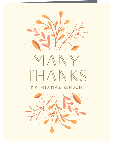 Rustic Fall Wedding Thank You Cards