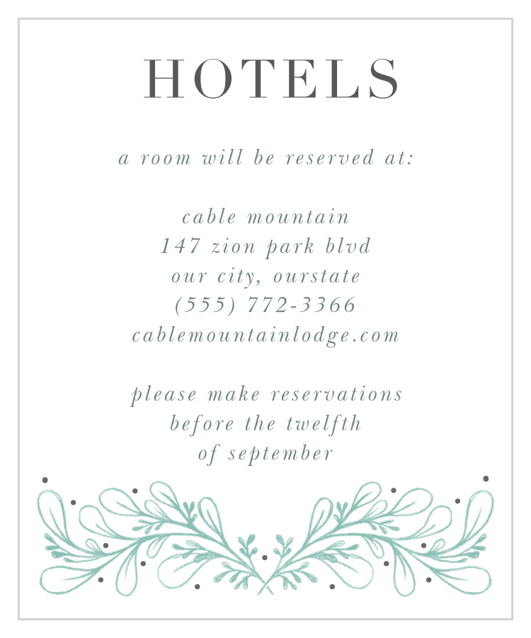 Fairytale Frame Accommodation Cards