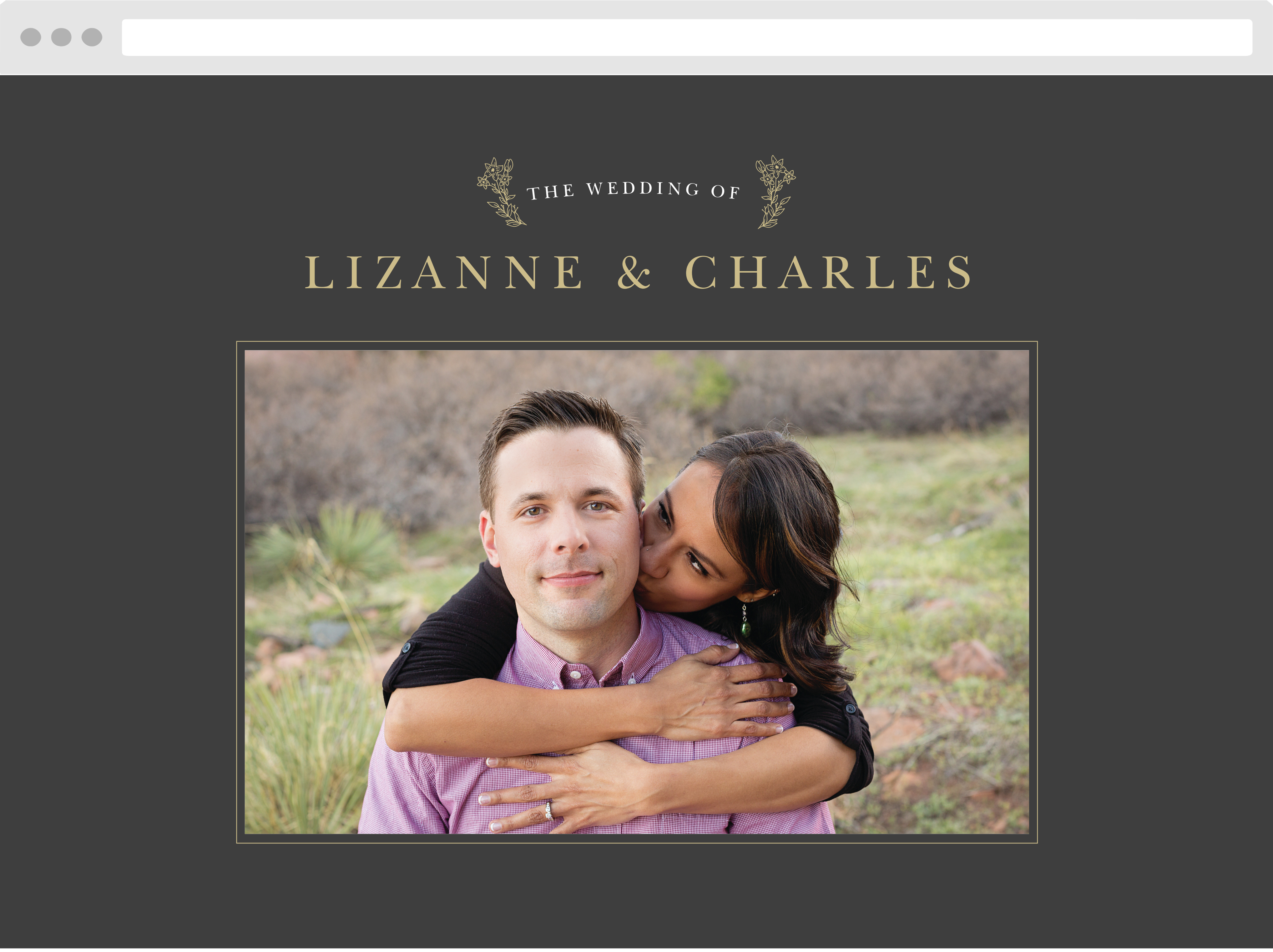 Dark Monogram Wedding Website