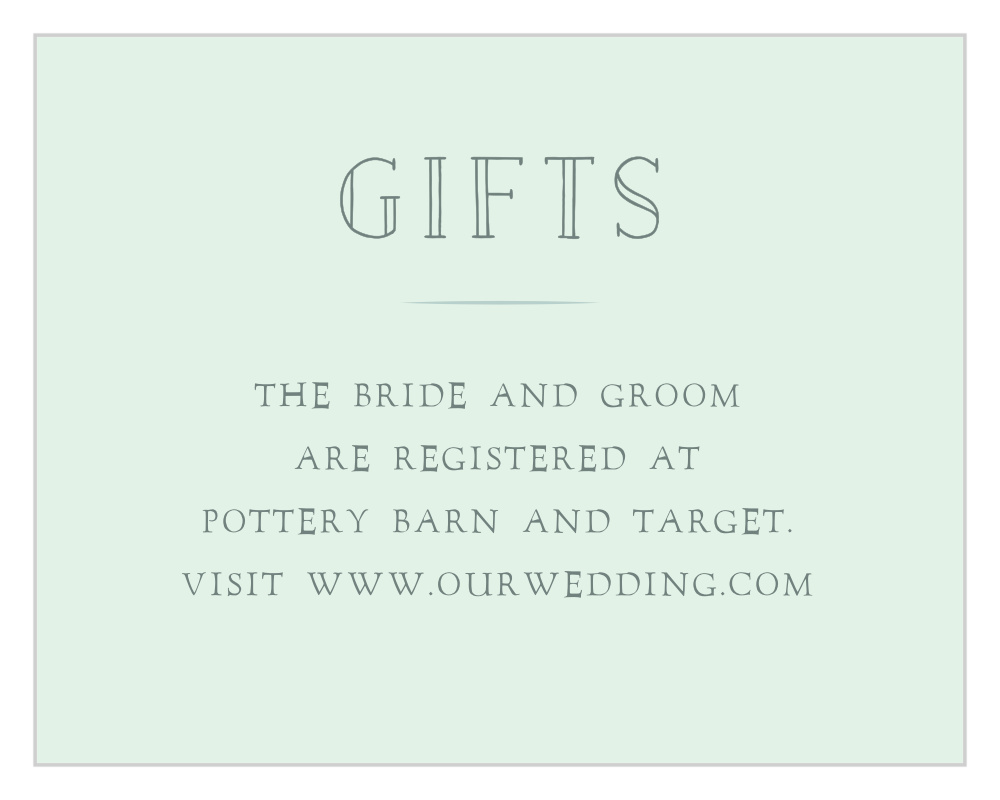 Cinderella Story Registry Cards