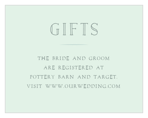 Cinderella Story Registry Cards