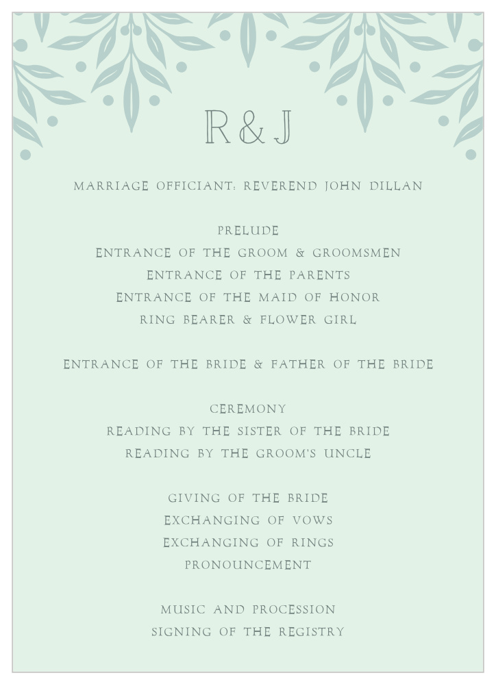 Cinderella Story Wedding Programs