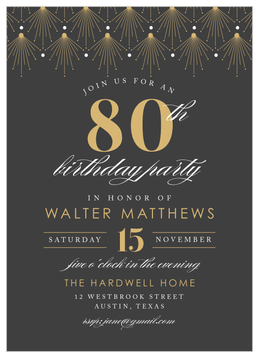 Is it almost time to celebrate that special milestone in you or your loved one's life? Our Vintage Deco Milestone Birthday Party Invitations are here to spread the word!
