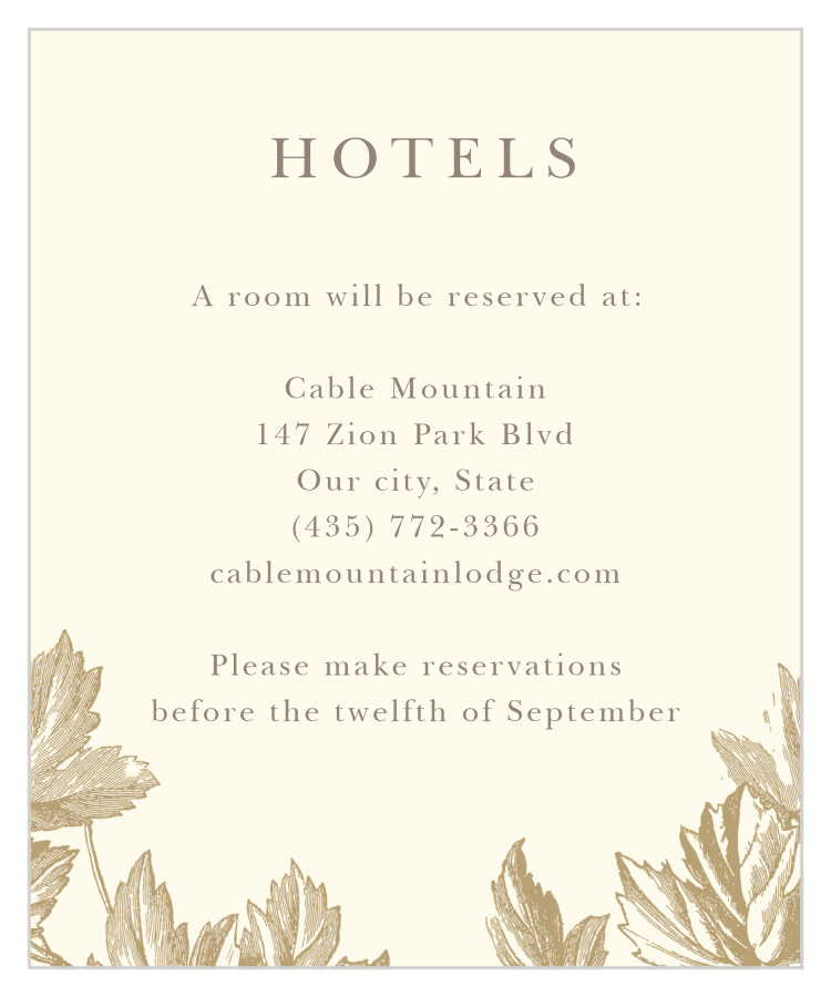 Vintage Autumn Accommodation Cards