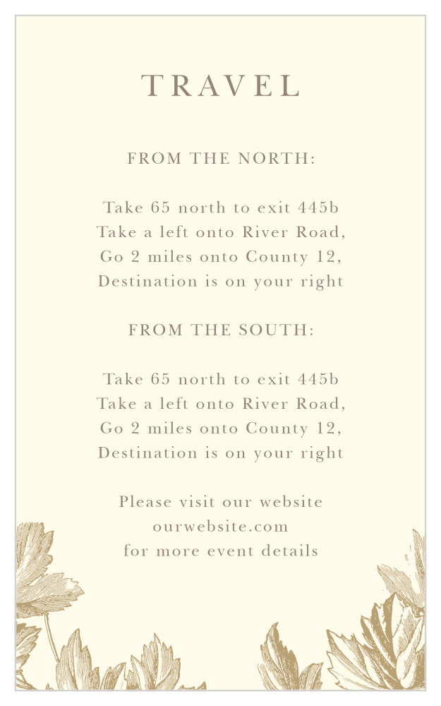 Vintage Autumn Direction Cards