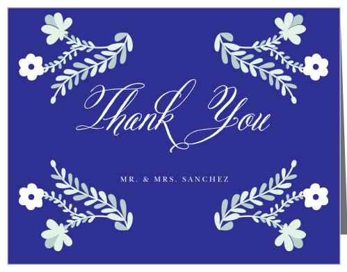 Festive Florals Wedding Thank You Cards