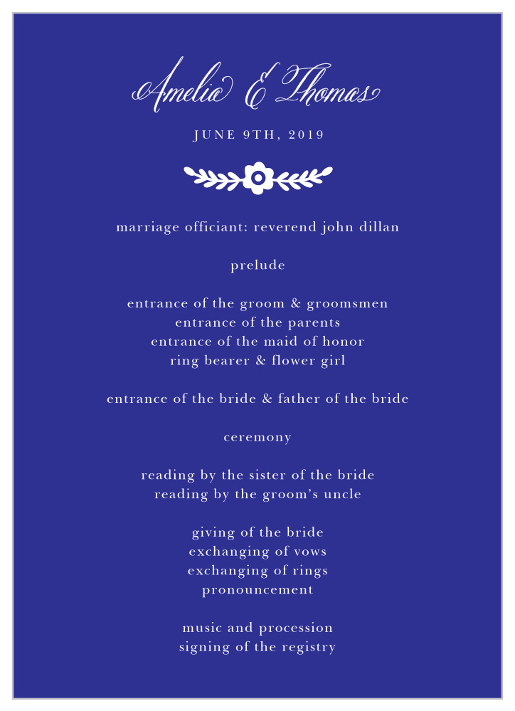 Festive Florals Wedding Programs
